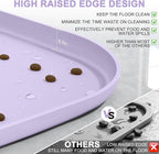 SMILOOL Small Silicone Pet Food Mat with Raised Edge for Food and Water Bowl, Square Dog Feeding Mats, Cat Food Trays for Floor Waterproof, Rubber Tray for Dogs and Cats, 12 x 12 x 0.7 Light Purple