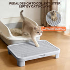 Cat Step Ramp Adjustable Litter Box Step with Filter Function, Black | Elevated Double Layer Litter Box Ramp for Kitten & Old Cats, Easy Cleaning Litter Box Step Stool for Automatic Cat Litter Box