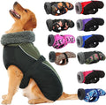 IECOii Extra Warm Dog Coat Reflective Adjustable Jacket Winter with Buckle Fleece Turtleneck for Cold Weather Soft Small Medium Dogs, Army Green, XXX-Large