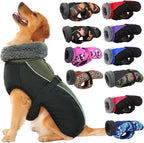 IECOii Extra Warm Reflective Adjustable Dog Jacket - Fleece Turtleneck Winter Coat for Small to Extra Large Dogs