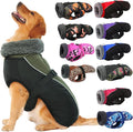 IECOii Dog Winter Coat Reflective Adjustable Dog Jacket Dog Coat with Buckle Fleece Turtleneck for Cold Weather Soft Winter Coat for Small Medium Extra Large Dogs, Army Green