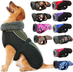 IECOii Extra Warm Reflective Adjustable Dog Jacket - Fleece Turtleneck Dog Jacket for Cold Weather Soft Winter Coat for Small, Medium & Extra Large Dogs