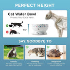 Necoichi Raised Cat Water Bowl, Whisker-Friendly (Colorful Dots, Regular)