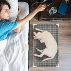 Elevated Dog Bed with Guardrail, Raised Pet Bed for Small Medium Dogs | Rust-resistant stainless steel frame with safety fence & soft cotton fabric. Anti-slip feet for secure indoor and outdoor use