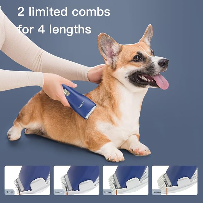 Dog Grooming Kit Clipper for Thick Coat | Low Noise, Cordless Cat Hair Trimmer, Rechargeable Shaver Pet Grooming Tools
