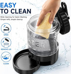 Portable Dog Water Bottle with Travel Bowl, 98 oz/2.8 L, Black | 2-in-1 portable dog water bottle with pull-out bowl; BPA-free plastic, silicone seal, wide mouth and grip for hikes or travel