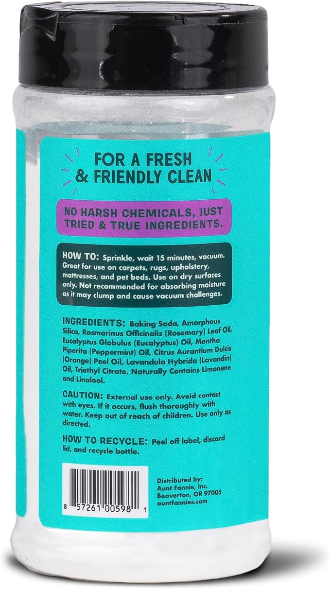 Aunt Fannie's Carpet Refresher Deodorizer, Lavender, 16 oz, Pack of 6 | Neutralizes Dog and Cat Odors, Freshens High-Traffic Areas, Safe for Rugs Carpets & Upholstery, Natural Ingredients