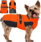 QBLEEV Warm Dog Jacket - Reflective, Adjustable Winter Coat with Turtleneck for Cold Weather, Waterproof Fleece Snowsuit for Small, Medium, Large Dogs