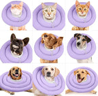 IDOMIK Dog Recovery Collar, Waterproof Soft Dog Cone After Surgery | Comfy Protective Elizabethan Collar Alternative for Dogs Cats, Adjustable Pet Neck Donut Cone Anti-Licking Wounds,Purple,2XL