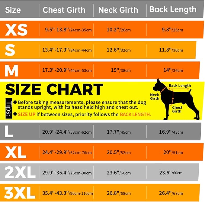 Lelepet Reversible Dog Coat Windproof Dog Puffer Jacket Lightweight Vest | Soft Puffer Vest Warm Winter Coats for Medium Dogs Adjustbale Hook & Loop Pet Apparel with Leash Hole, Pug, Orange, M