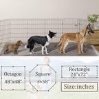 Artmalle Dog Playpen 36 Inch, 8-Panel Rustproof Foldable Fence with Door | Rustproof 8-panel metal playpen with door folds flat, sets up tool-free, and forms multiple shapes for indoor or outdoor use.