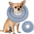 IDOMIK Dog Recovery Collar, Waterproof Soft Dog Cone After Surgery | Comfy Protective Elizabethan Collar Alternative for Dogs Cats, Adjustable Pet Neck Donut Cone Anti-Licking Wounds,Blue,S