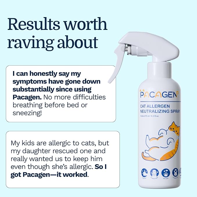 Cat Allergen Neutralizing Spray for Humans | Non-Toxic and Safe, Immediate Results, Easy to Use, and Pet Friendly - A Few Sprays Every 2-3 Days for Relief