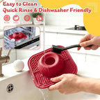 Slow Feeder Dog Bowls & Lick Mat for Liquid and Thick Treat, Anti-Slip Dog Lick Bowl with Interactive Rolling Ball, 5/6 Cup Pup Licking Toy for Large Medium Small Dogs and Cats Red