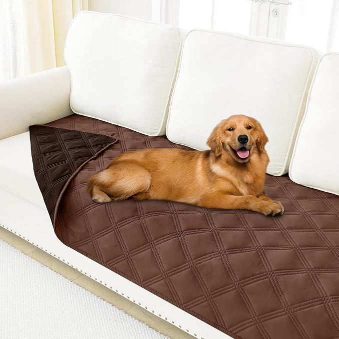 Smiry Waterproof Dog Bed Cover, Reversible Pet Blanket for Sofa Couch | Soft Washable Dog Blanket, Leakproof Couch Cover for Dogs Cats & Furniture Protection, 30x70, Brown/Chocolate