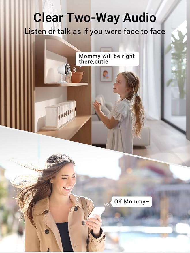 Security Camera Indoor Outdoor, 5G & 2.4G WiFi Cameras for Home, Baby/Elder/Nanny/Dog/Pet Camera with Phone App, Spotlight, Color Night Vision, 2-Way Audio, 24/7, SD/Cloud Storage, Works with Alexa
