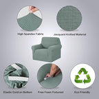 H.VERSAILTEX Slip Covers for Chair Stretching Skid Resistance Couch Cover for Dogs, Thick and Durable Soft High Spandex Jacquard Sofa Covers, Form Fitted Chair Slipcover(Armchair 31"-40", Sage)