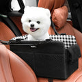 Console Dog Car Seat for Small Dogs Cats Up to 11lbs, Anti-Collapse Pet Armrest Booster Seat with Soft Pillow,Non-Slip Seat Rails Hooks & Safety Belt, Portable Car Accessories for Pets Travel