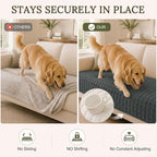 Smiry Velvet Couch Cover for Dogs, Non Slip Soft Sofa Protector for Pets | Washable Sofa Cover for Cats, Cozy Furniture Protector Against Pet Hair, Scratches, Fits Sectional Sofa(Dark Grey, 36"x63")