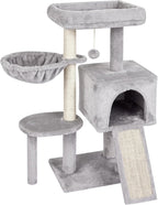 Cute Cat Tree Kitten Cat Tower Condo Furniture Scratching Posts Hammock G | FISH&NAP For Indoor with Jump Platform Activity Center Grey