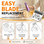 6 Pack Pet Grooming Clipper Blades with Ceramic Cutters, Sizes 10, 30, 7FC, 5FC, 4FC & 3-3/4FC, Silver, Compatible with Andis, Oster A5, Wahl KM10 A5 Style Dog Clippers