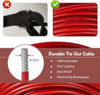 Dog Runner for Yard, Trolley System, 120FT+10FT, Red | Chew-resistant Cable, Shock Spring Softens Pulls, 360° Swivel Reduce Tangles