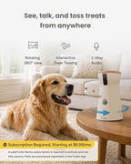 Furbo 360° Dog Camera [Paid Plan Required to Activate] | Stay connected with AI Dog & Home Safety Alerts, Treat Toss, Auto-Tracking, Video History, 2-Way Audio (Subscription 3mo min)