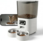 Automatic Cat Feeder with Wide-Angle Camera, 5L(Double-Bowl pro) | Auto Dog Food Dispenser , App Control, 1080P Night Vision,Motion Detection, Two-Way Audio, Large Hopper, Feeding Timer