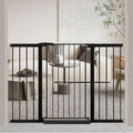 Fairy Baby 38" Extra Tall Baby Gate for Stairs Doorways, 48.9"-54.3" Adjustable Width Pet Dog Gate, Metal Pressure Mounted Auto Close Safety Child Gate for Kids Pets No Drilling, Black