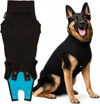 Suitical Recovery Suit for Dogs - XL Black - Dog Surgery Recovery Suit with Clip-Up System, Breathable Fabric for Spay, Neuter, Skin Conditions, Incontinence, 29.1–32.3 in Neck-to-Tail