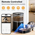 Automatic Cat Feeder with 4K Camera,2.4G Auto Dog Feeder w Night Vision,Pet Feeder w2-Way Audio,Timed Cat Feeders for Dry Food,Dogs Food Dispenser w APP Control 5L