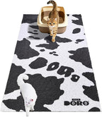 Doro Cat Litter Mat XL 47x23 Inch Waterproof Litter Trapping Mat | Original Cow Pattern Design, Extra Large Size, Durable PVC, Easy to Clean, Urine-Proof