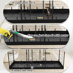 PJYuCien Rectangle Playpen Bottom Pad for 24'' Width 8 Panel Pen, Black | Protect Floor, Easy to Move and Clean, Perfect for Puppy, Duck, and Other Small Animals, Hook Connect
