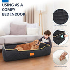 XIEEAOZEE Large Dog Car Seat for Dods Under 100 lbs, Memory Foam Dog Car Bed for Backseat & Trunk, Detachable and Washable Cover, Pet Travel Seat with Storage Pockets, 2 Safety Belts