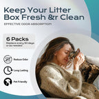 6 PCS Cat Litter Deodorizer Compatible with Petsafe Scoopfree SmartSpin Self-Cleaning Cat Litter Box Refill and HHOlove Self-Cleaning Cat Litter Box, Litter Box Odor Eliminator Keep Home Fresh