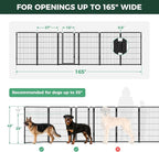 FXW Dog Gate, Extra Wide Adjustable for Openings Up to 165", 45" H | Flexible Space Control, Easy Walk-Through Access, 5 Panels + 1 Gate, For Large Dogs, Garage Use