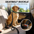 Double Handle Dog Leash with Poop Bag Holder and Car Seat Belt Buckle | Heavy Duty | Double Handle | with Poop Bag Holder | with Car Seat Belt Buckle | Reflective | Lightweight