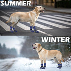 EXPAWLORER Dog Socks to Prevent Licking Paws, Dog Shoes for Hot Pavement, Anti Slip Dog Booties for Hardwood Floors, Dog Boots & Paw Protectors for Small Medium Large Senior Dogs, Blue XL