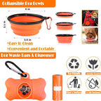 LOBEVE No Pull Dog Harness, Collar & Leash Set | Includes Dog Seat Belt, Collapsible Bowls & Poop Bag Dispenser. Ideal for Training, Walking, Hiking. Fits Small to Large Dogs(Orange-XL)