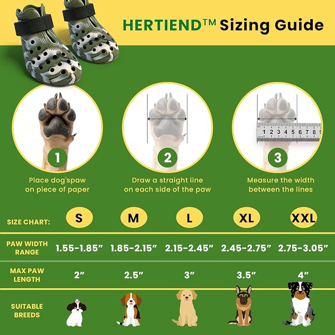 Dog Shoes for Hot Pavement - Comfortable Paw Protection for Medium & Large Dogs, Adjustable Strap & Non-Slip, Easy-Clean, Outdoor Sports Boots, Dog Booties for Summer Rain (Camouflage, XL)