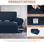 Easy-Going 100% Waterproof Oversized Loveseat Cover, Couch Cover for Sofa | Dual Waterproof Sofa Cover, Stretch Jacquard Sofa Slipcover, Leakproof Furniture Protector for Kids Pets Dog, Dark Blue