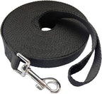 Nylon Training Dog Leash for Small Medium Large Dogs, 15ft 20ft 30ft 50ft Long Leash Dog/Puppy Lead for Obedience Recall Training, Camping (30ft, Black)