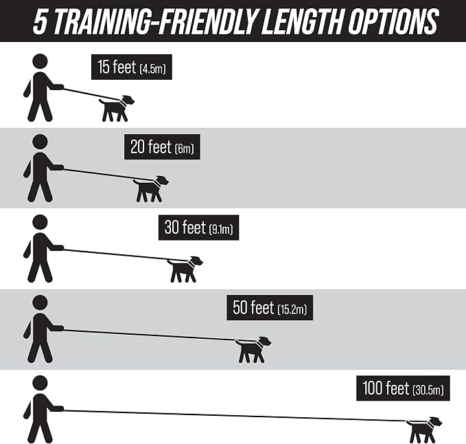 Leash Boss Long Trainer - 1 Inch Nylon Long Dog Training Leash with Storage Strap (50 Ft, Orange)