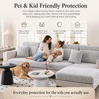 Stretch Sofa Slipcover, 2026 Upgraded Non Slip Couch Cover with Adjustable Straps, Pet Dog Cat Friendly Furniture Protector for 3 Seater, Washable for Living Room