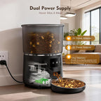 Automatic Cat Feeder with Voice Recorder & 4L Large Capacity – Programmable Pet Food Dispenser for Cats and Small Dogs, Up to 9 Meals Daily, Dual Power, Locking Lid & Freshness Protection