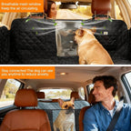 PETTALK Deluxe 2 Sided Dog Car Cover for Back Seat,Waterproof Protector | 2 Sided for Double Comfort 4 Seasons,Durable Heavy Duty,Anti Scratch,Non-Slip,Odorless,Cars SUVs Truck,Dog Seat Belt Included
