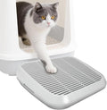Cat Ramp for Litter Box, Anti-Tracking Cat Litter Trapper, Grey | Litter Box Step for Kittens & Senior Cats, 0.2-in Filter Holes, Non-Slip Base, Easy-Rinse ABS, Fits Most Litter Boxes