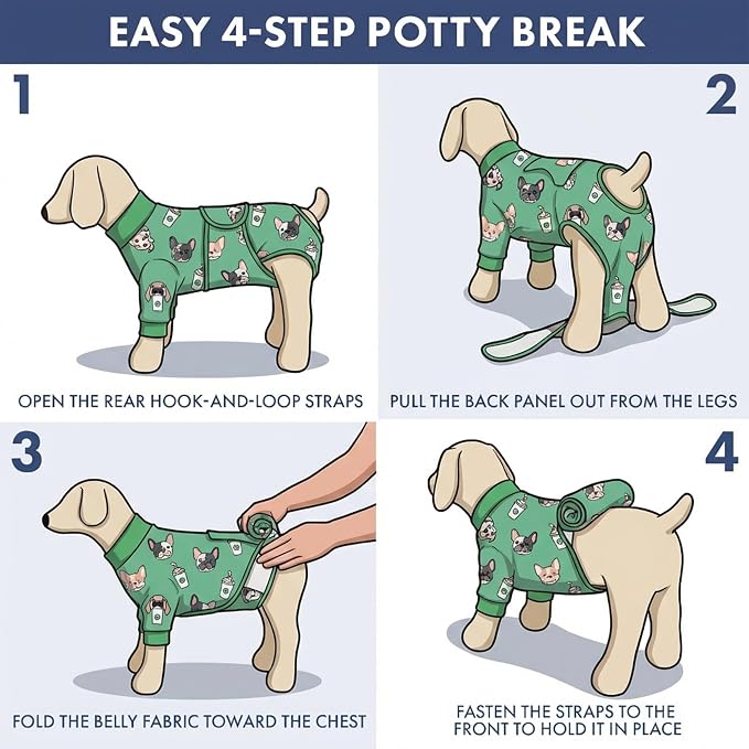 Spark Paws Dog Surgery Recovery Suit – Dog Recovery Suit After Surgery, Anti-Lick Dog Onesie, Abdominal Wound Protector, Soft Cone Alternative for Spay Neuter Male Female Pet Recovery - Pup Cup - S