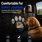 Dog Car Seat Cover for Back Seat – Hammock Style Pet Seat Protector for Cars, SUVs & Trucks | Waterproof Backing, Non-Slip, Scratch-Resistant, Mesh Window, Adjustable Straps, Machine Washable