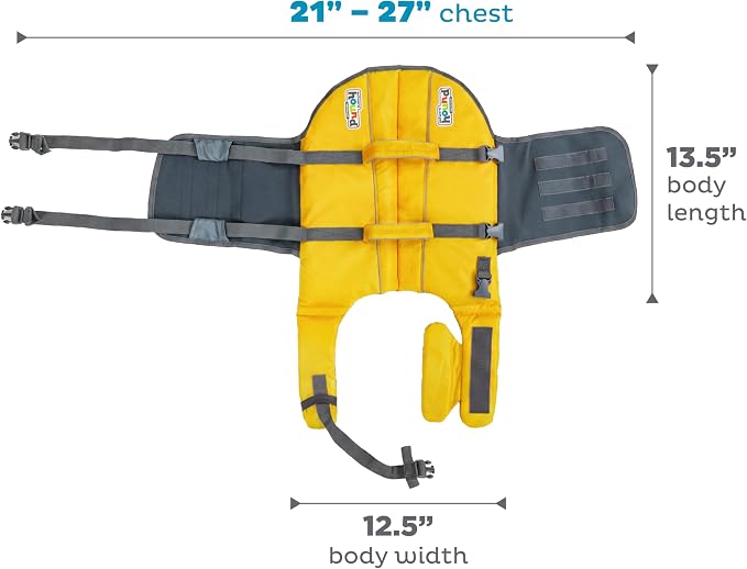 Outward Hound Granby Splash Yellow Dog Life Jacket, Medium